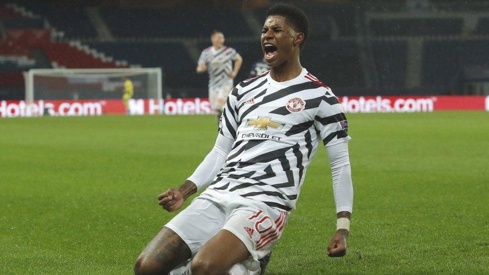 Marcus Rashford celebrates