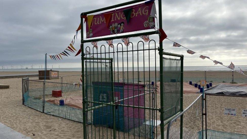 Another one of the out-of-operation bouncy castle sites in Great Yarmouth