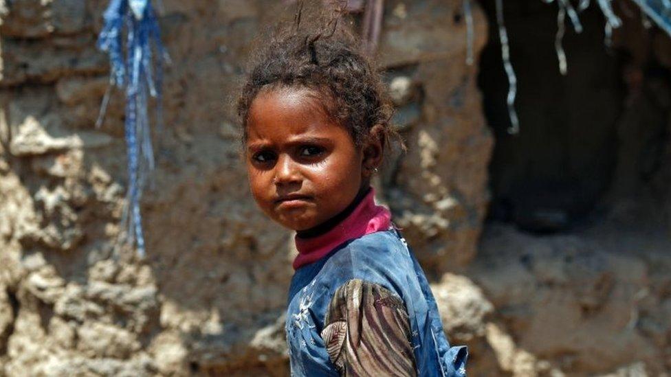 A Yemeni child at a camp for internally displaced persons on the outskirts of Sanaa. Photo: 15 April 2017