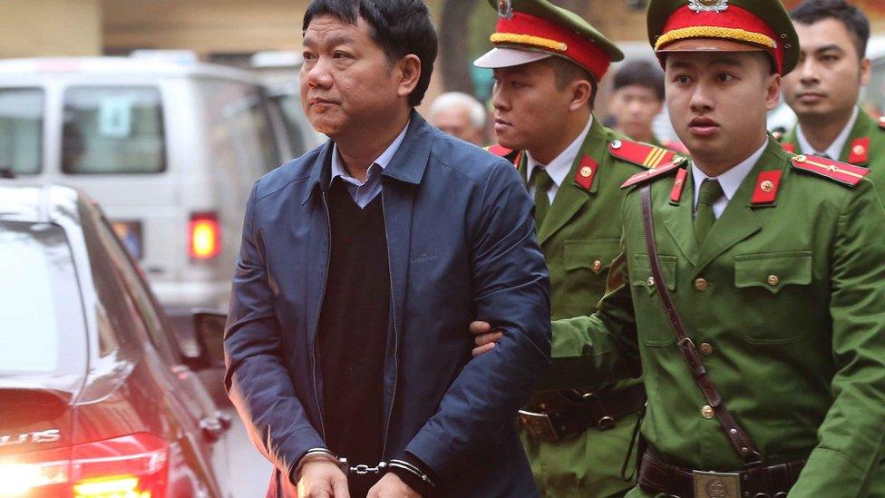 Dinh La Thang, a former Politburo member and one of the most senior Communist Party officials to go on trial