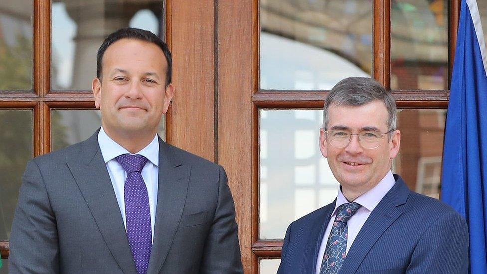 Irish PM Leo Varadkar and Drew Harris