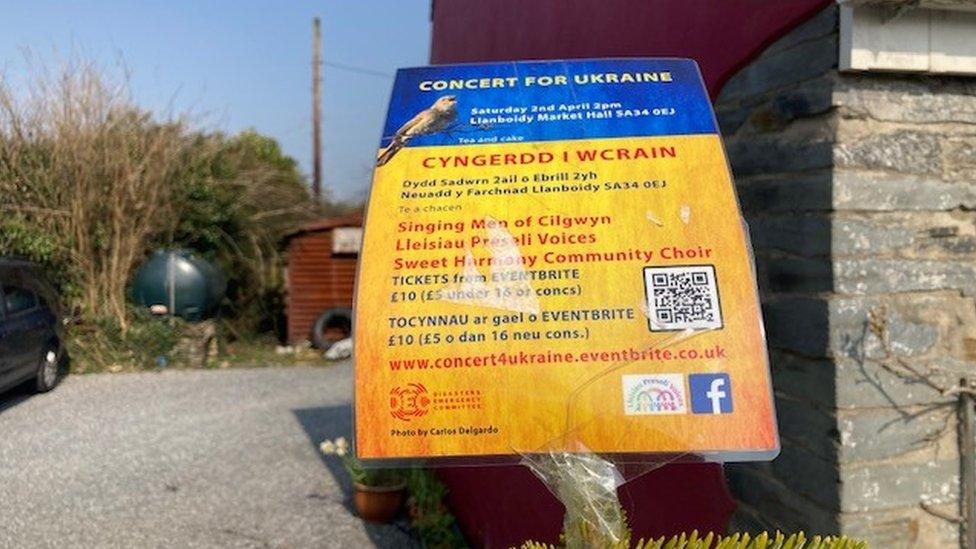 Ukraine fundraising sign