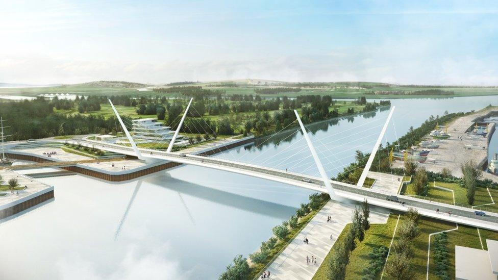 And artists' impression of the 184m bridge over the Clyde