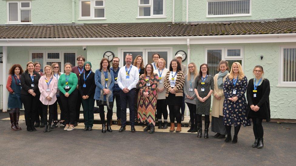 Staff stood outside the Horizon hub in Taunton