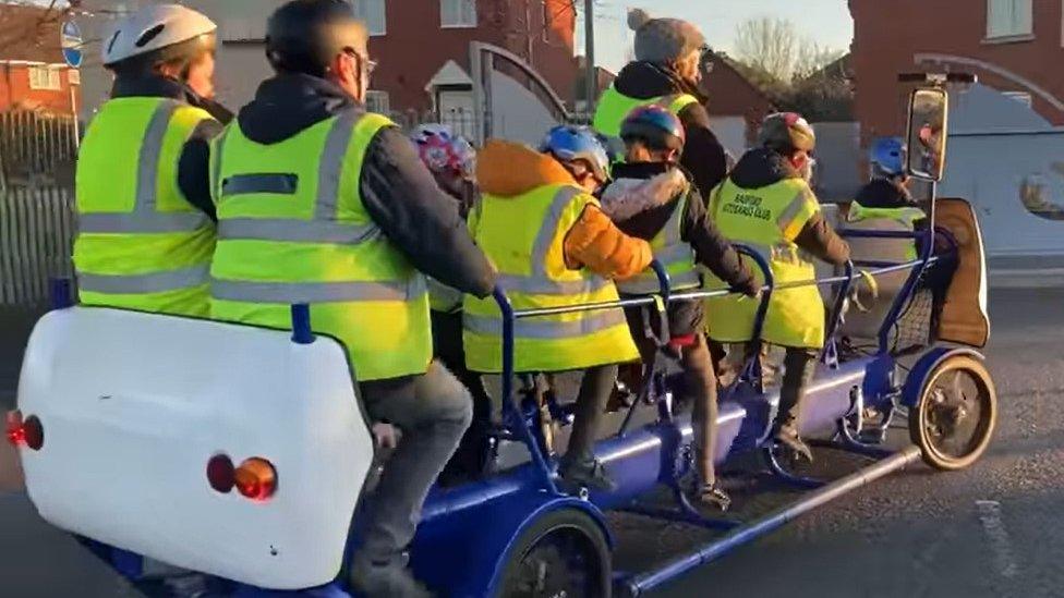 The bicycle bus in action