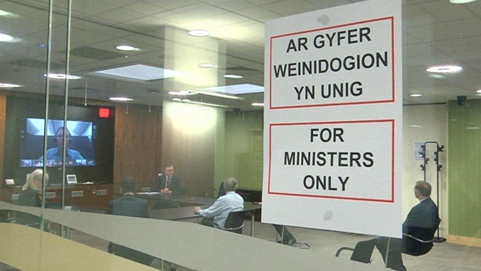 Welsh ministers hold a Zoom meeting during the coronavirus pandemic