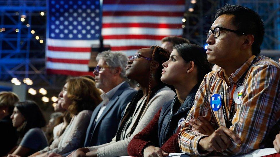 Clinton supporters on election night