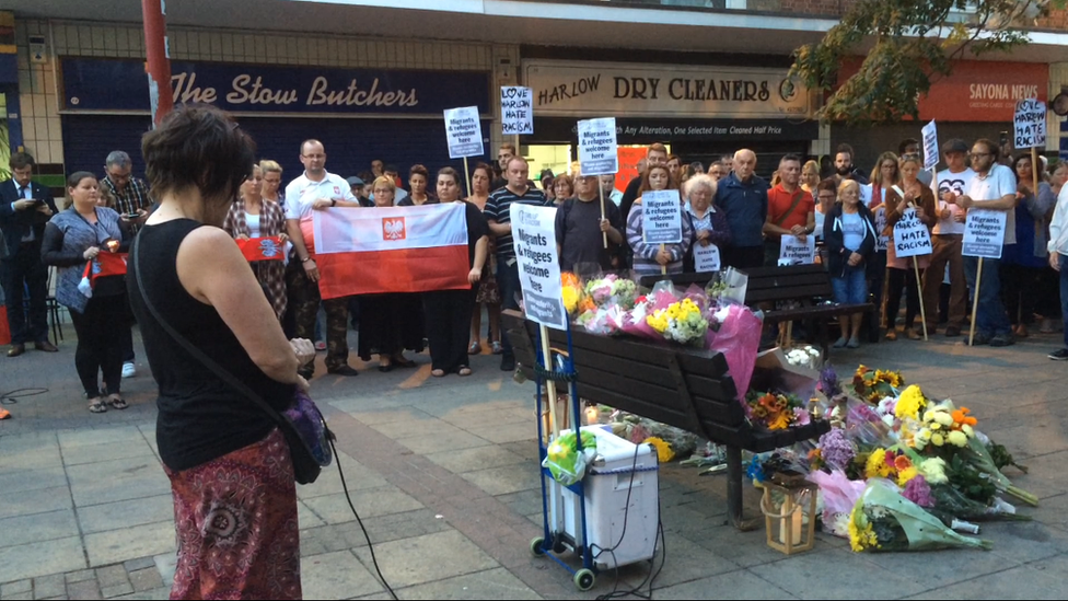 The vigil in Harlow