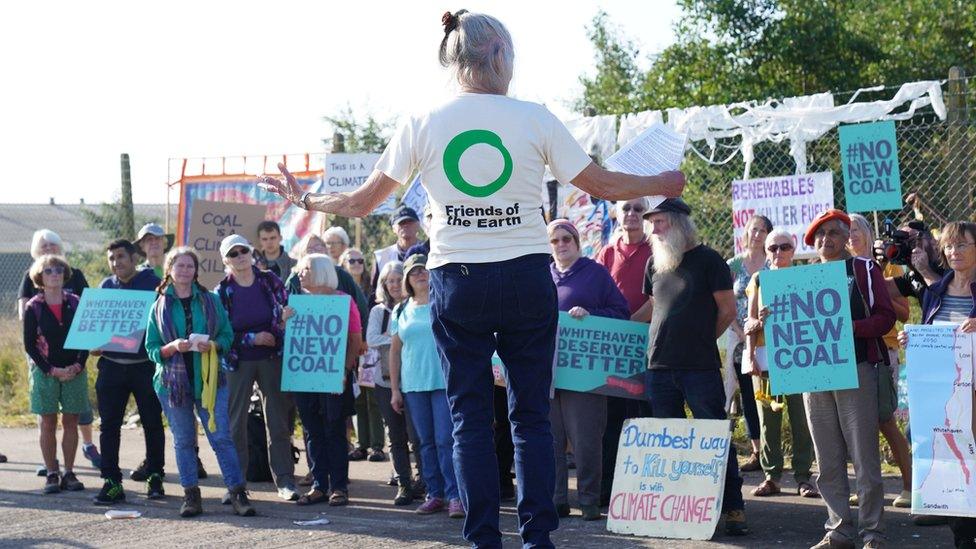 Protest outside the planned site