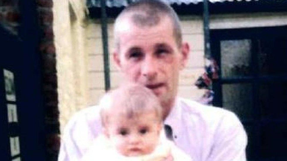 Jolyon Wray with his daughter Violet when she was a baby