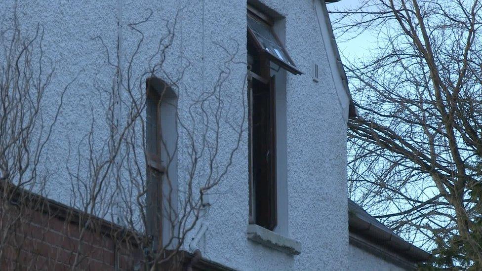 First floor windows are the side of the house were open on Wednesday