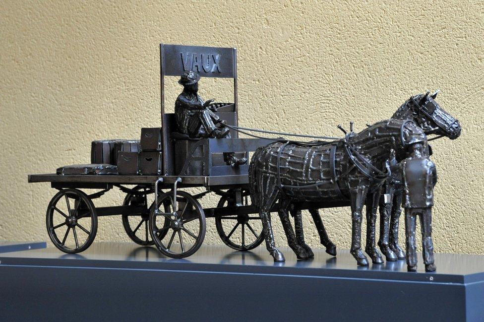 Model of the Vaux Waggon and horses