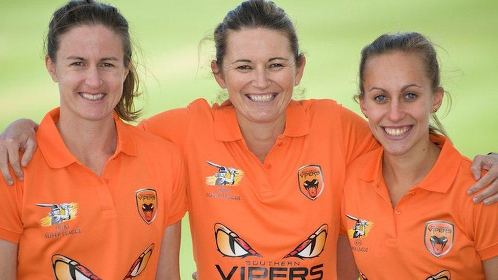 Lydia Greenway, Charlotte Edwards and Tash Farrant