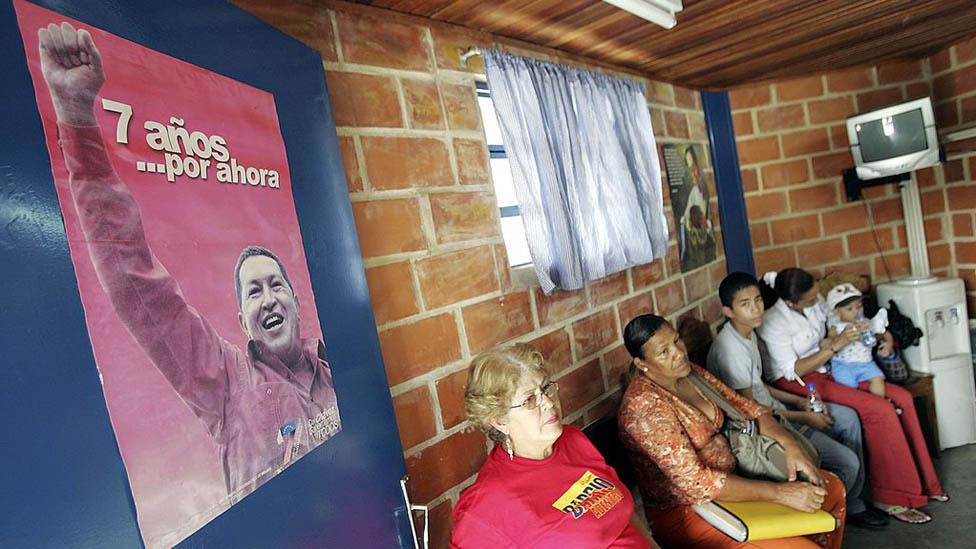 Patients wait to see Cuban doctors in a clinic in Caracas