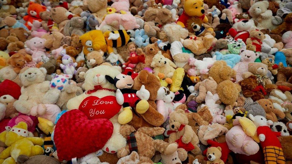 Soft toys left in tribute to Manchester Attack victims