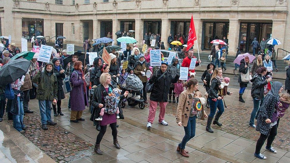 Children's centre protests