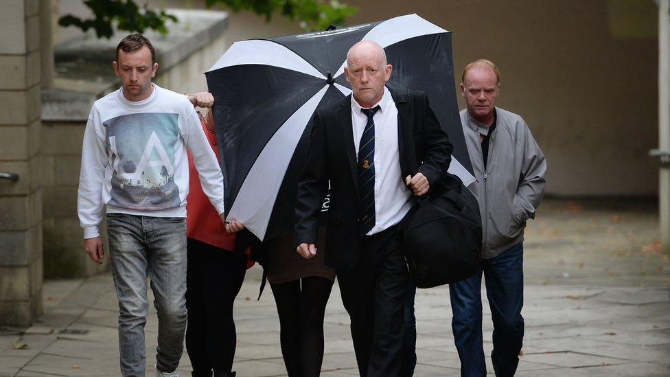 Claire Riley and Susan Aucott arriving at Northampton Crown Court on 15 September