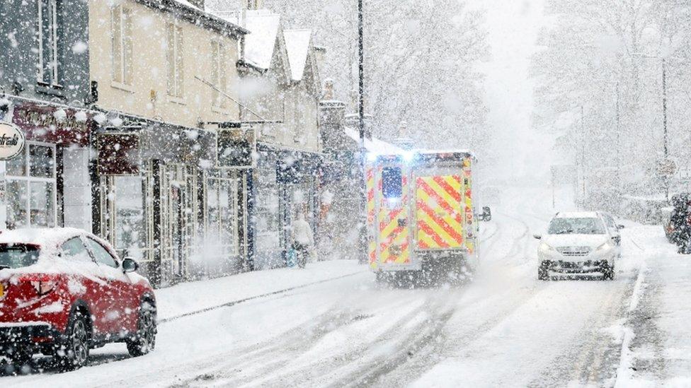 Ambulance in snow