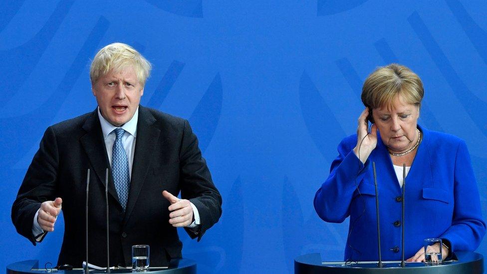 Boris Johnson and Angela Merkel