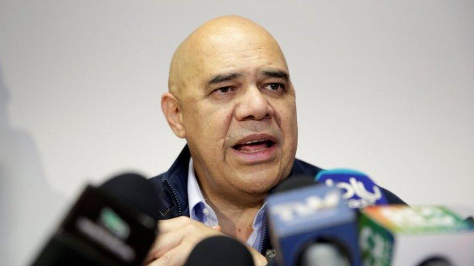 Jesus Torrealba, secretary of Venezuela's coalition of opposition parties (MUD), talks to the media during a news conference in Caracas, Venezuela October 21, 2016