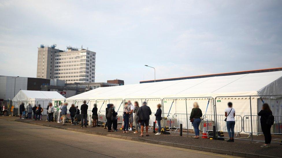 Queue at test centre