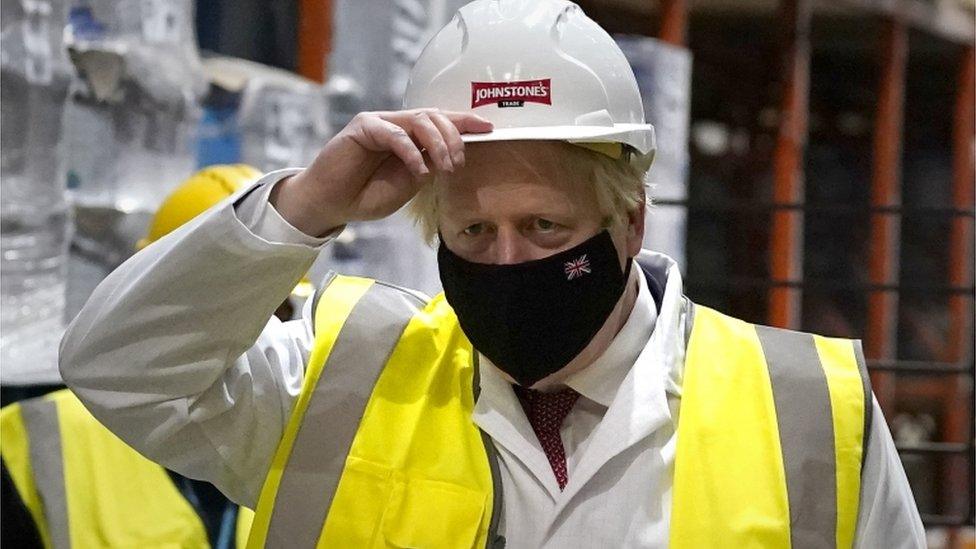 Boris Johnson during factory visit