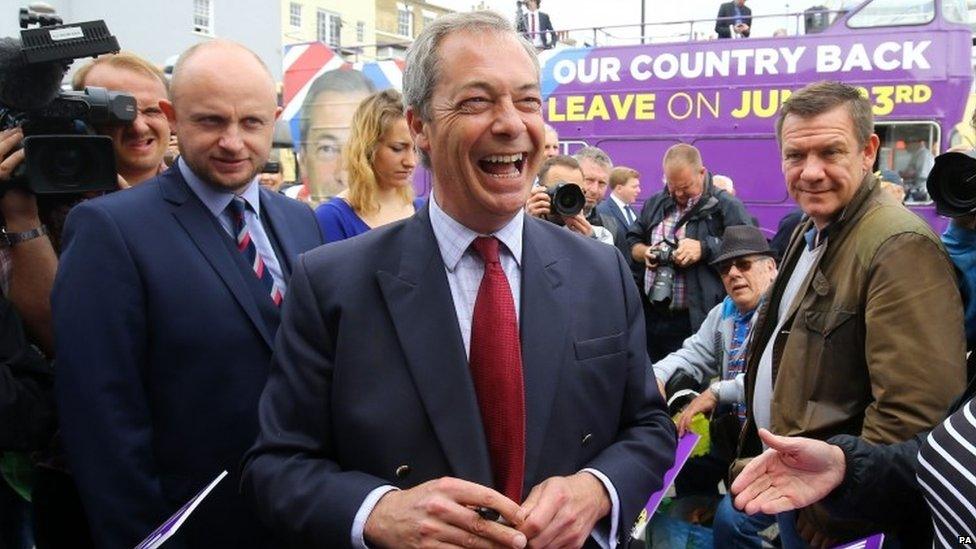 Nigel Farage on a campaign stop in Ramsgate, Kent