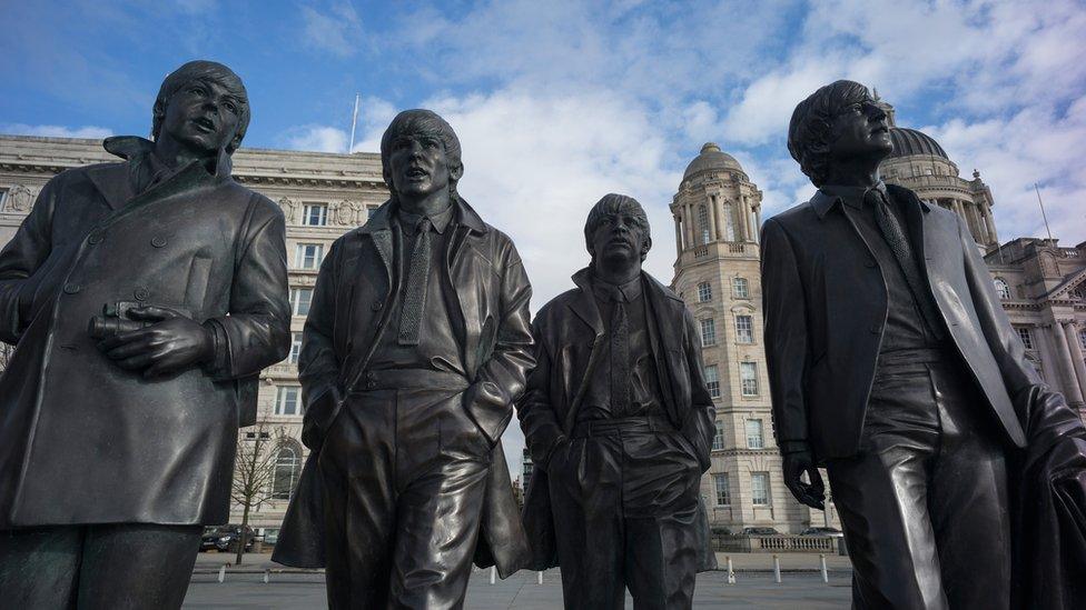 The Beatles statue Liverpool waterfront