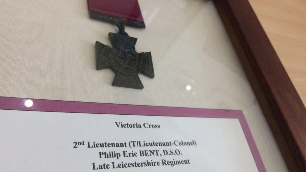 Replica of the Victoria Cross awarded to Lt Col Philip Bent