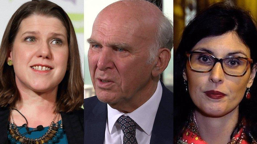 Jo Swinson, Vince Cable and Layla Moran