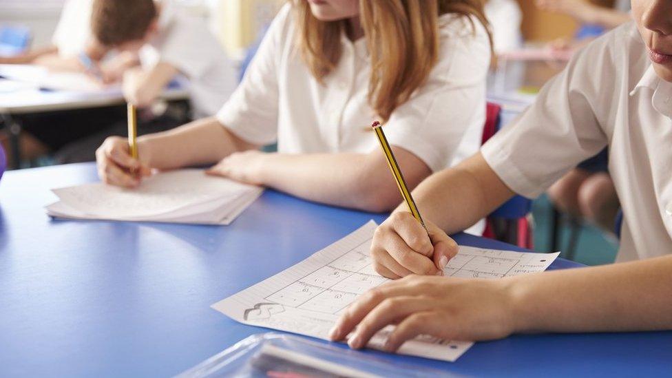 Children working at desk
