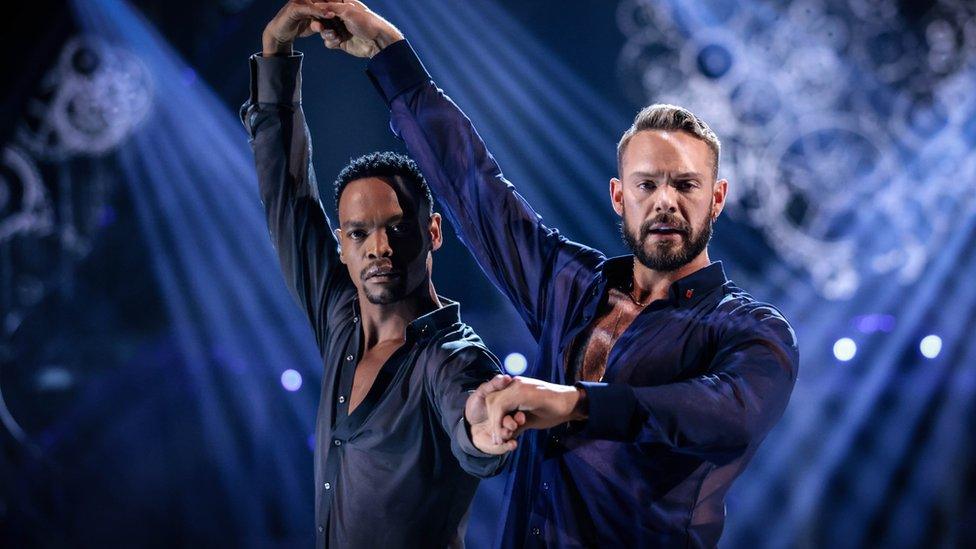 Johannes Radebe and John Whaite dancing