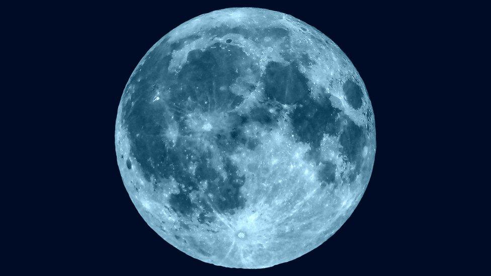 Full moon seen with telescope