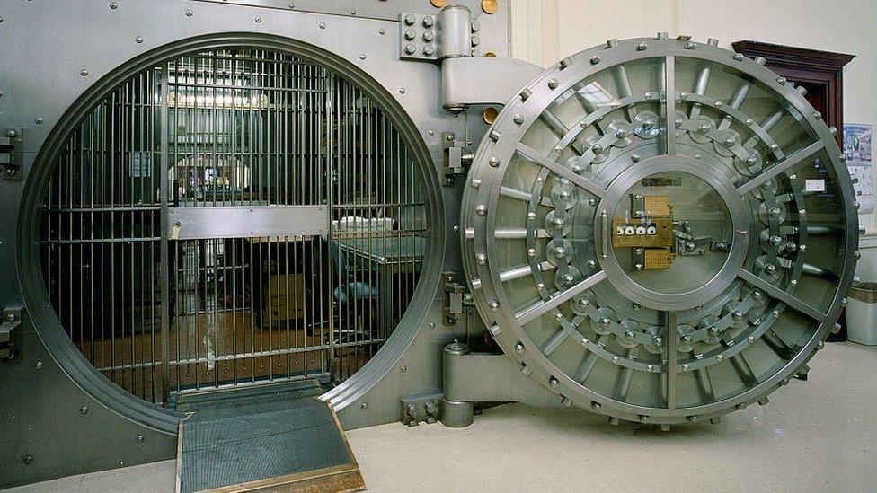 Open bank vault