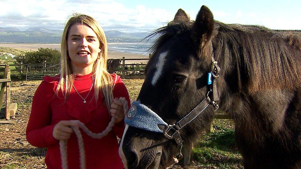 Katie Jones, Gorwel, with horse, Murphy.