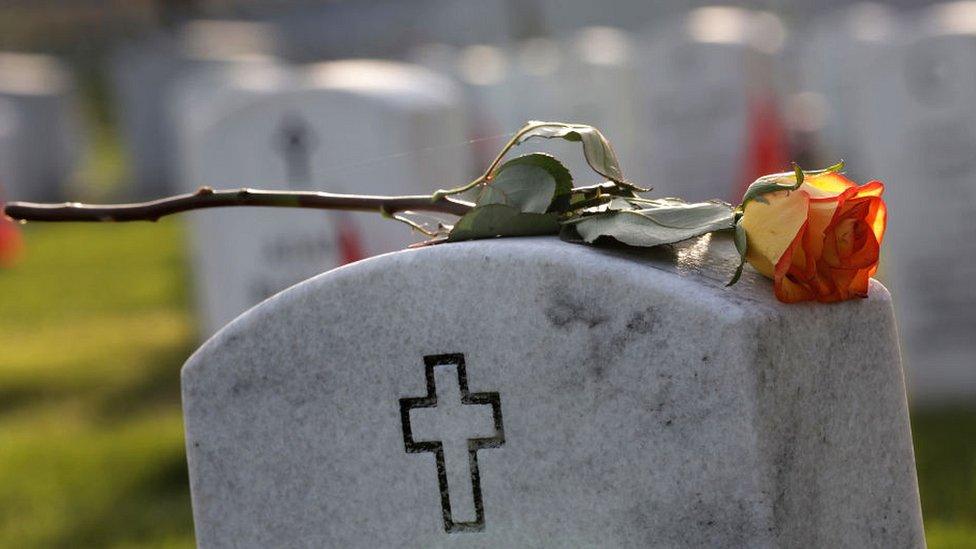 Grave at Arlington National Cemetery in US