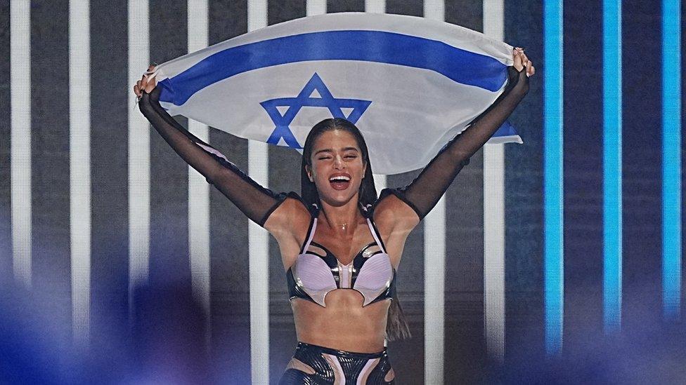 Israel entrant Noa Kirel during the opening of the grand final for the 2023 Eurovision Song Contest final in Liverpool