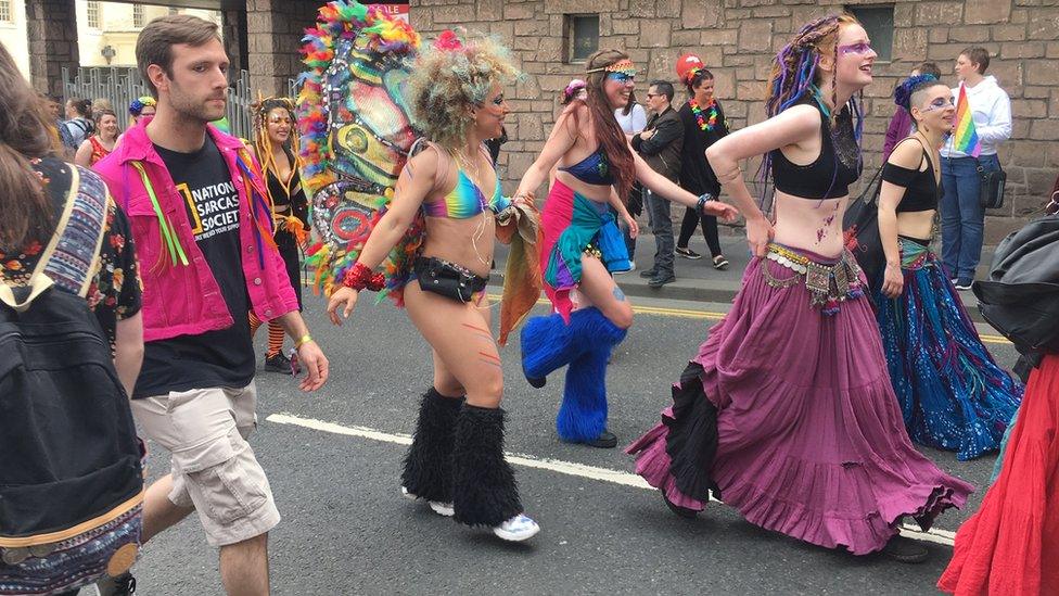 Pride march in Edinburgh