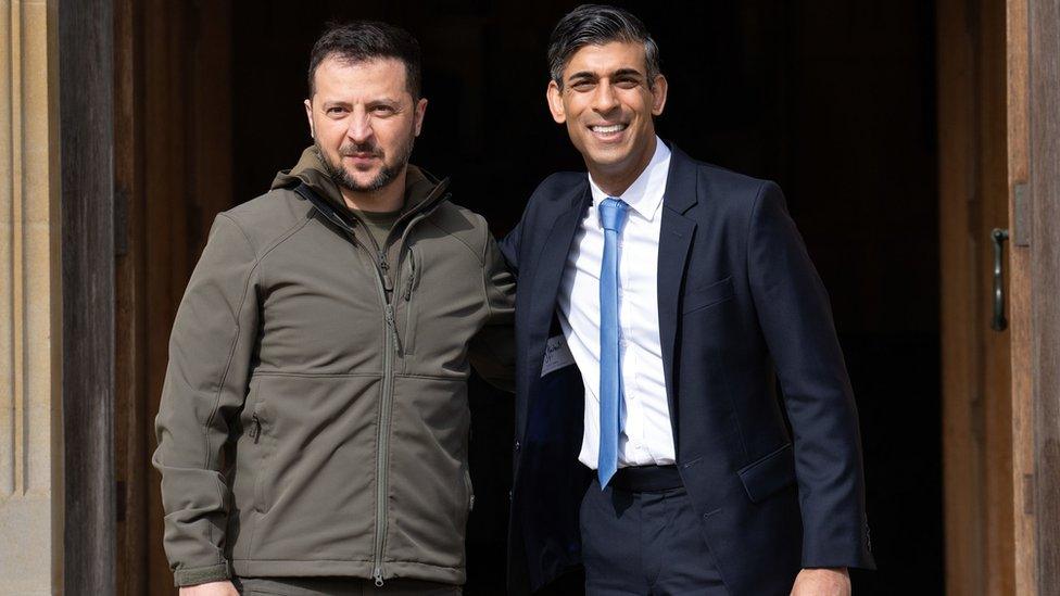 Prime Minister Rishi Sunak meeting Ukrainian President Volodymyr Zelensky at Chequers