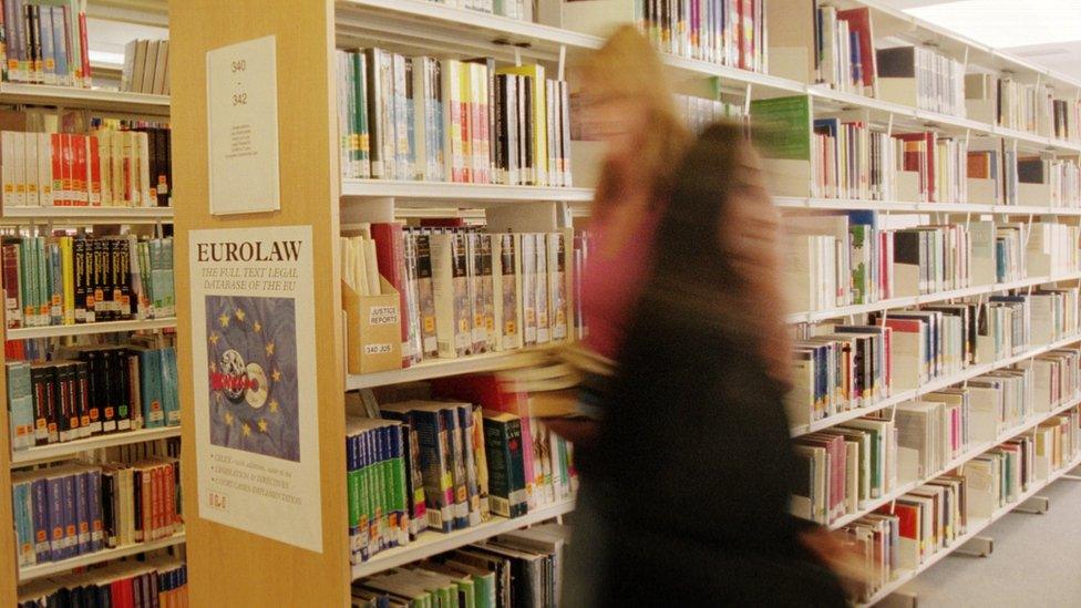 Students in library