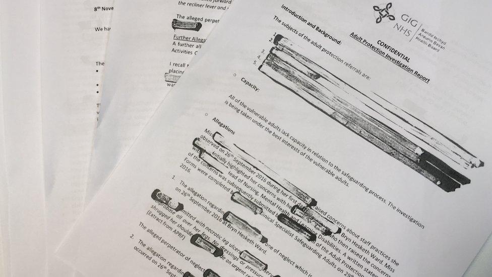 Pages from redacted investigation report