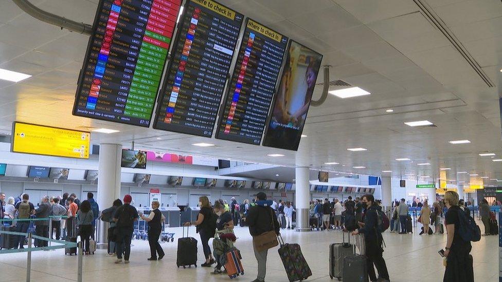 Glasgow airport is busy as the holiday getaway begins