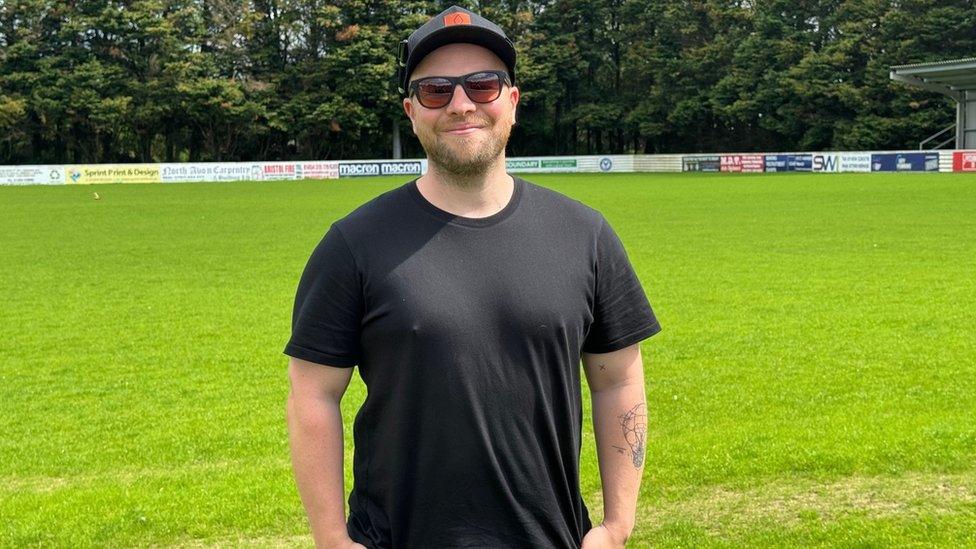 Tom at the Yate Town Football Club grounds