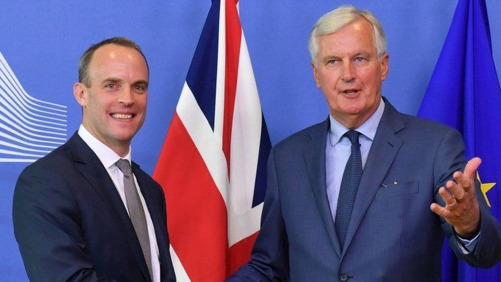 Dominic Raab and Michel Barnier