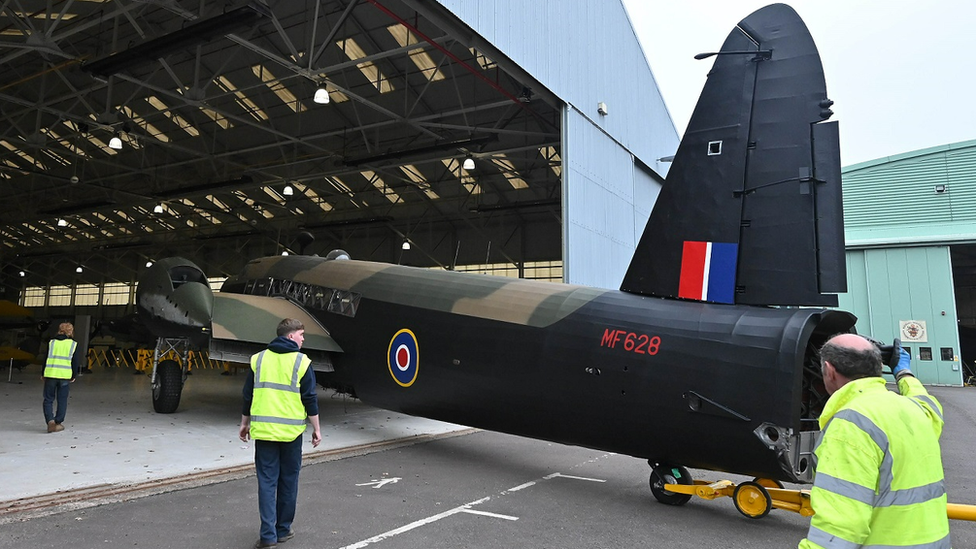 Wellington being moved out of hangar