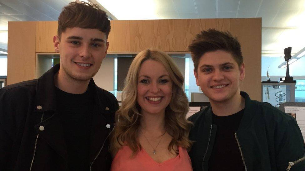 Joe and Jake with Newsround's Hayley