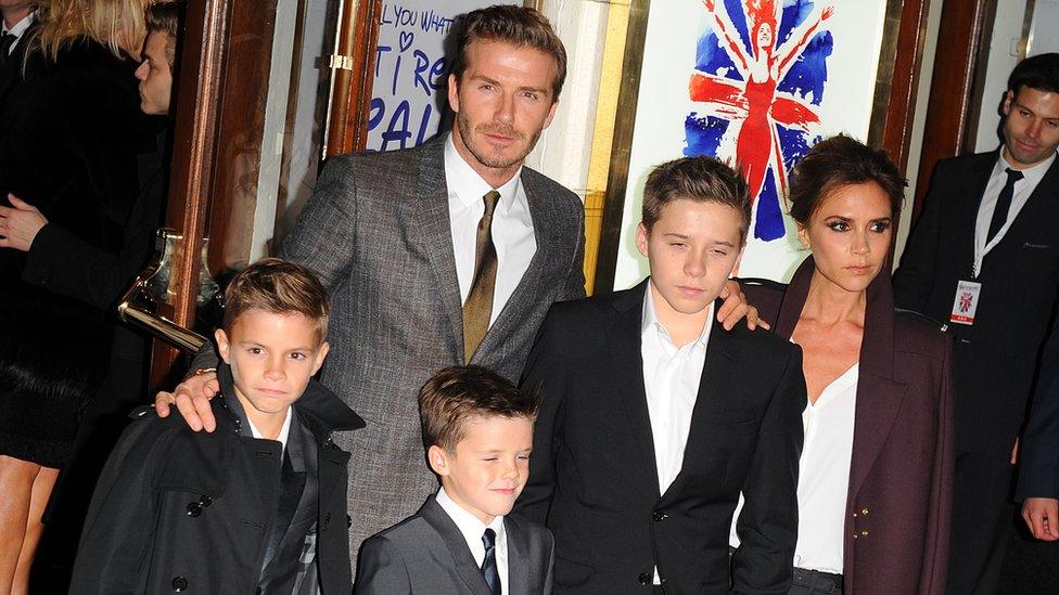 David and Victoria Beckham with their three sons