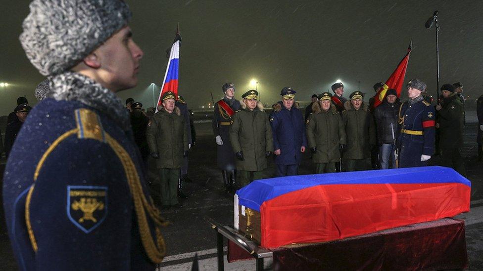 Russian pilot's coffin returns to Moscow, 30 Nov 15