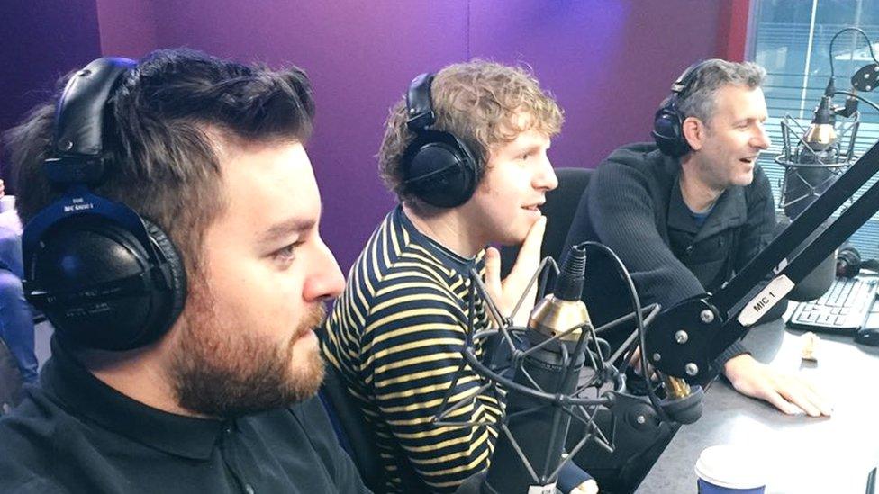 Alex Brooker, Josh Widdicombe and Adam Hills from The Last Leg