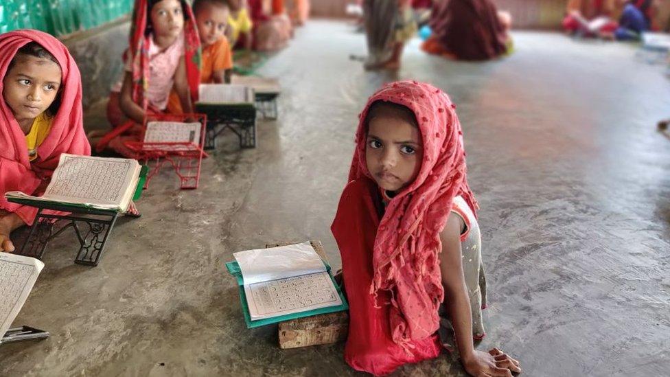 Children at refugee camp where Rohingya people, fleeing due to the long-standing oppression and violence, take shelter since 2017 in Cox's Bazar, Bangladesh